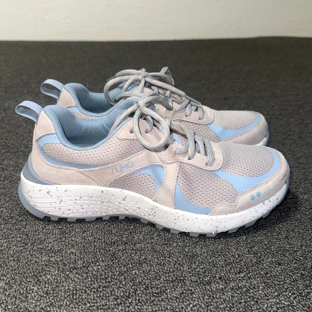 Ryka Kara Running Sneakers Women's 7M‎ Cloud Grey Blue Lace-Up Athletic Shoes